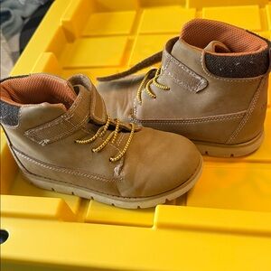 OshKosh B'gosh Tan Kids Boots with Yellow Laces
